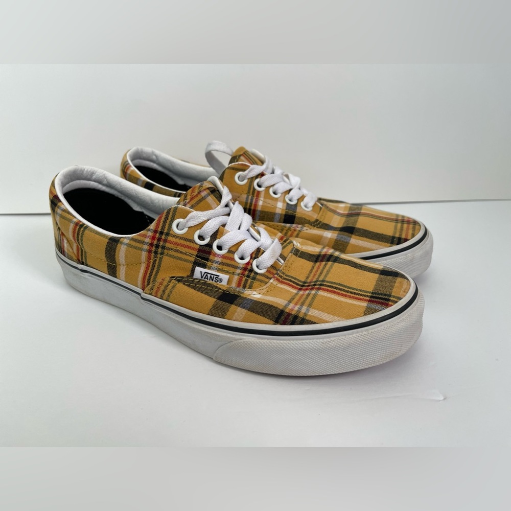 Vans Off the Wall Yellow Plaid Shoes 9 Women/ 7.5 Men